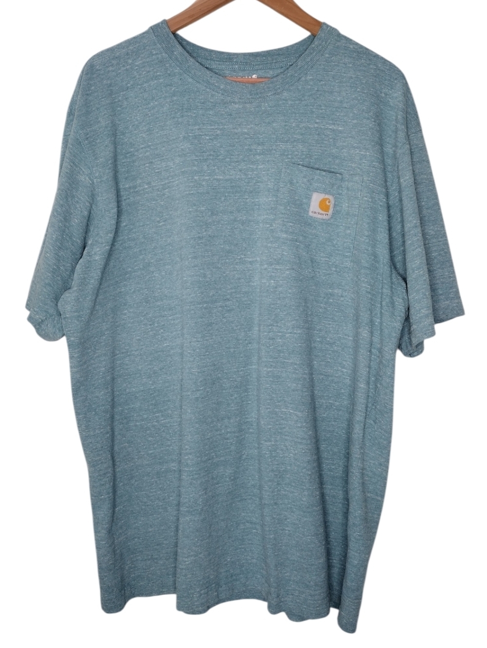 Carhartt Heathered Teal Blue Loose Fit Short Sleeve Casual Tee Shirt Sz L